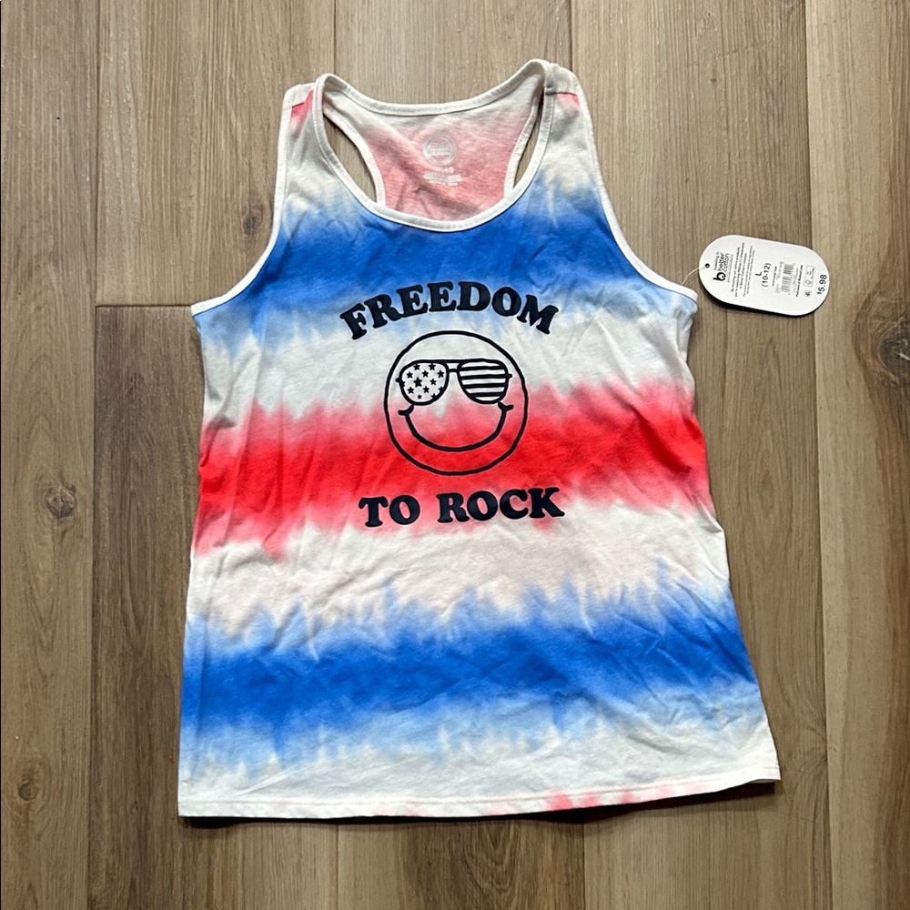 Wonder Nation Freedom to Rock Tie-Dye Tank Top Girls 10-12 NWT